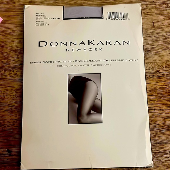 NWT Donna Karan Sheer Satin Hosiery Control Top Medium color Marble - Picture 2 of 4